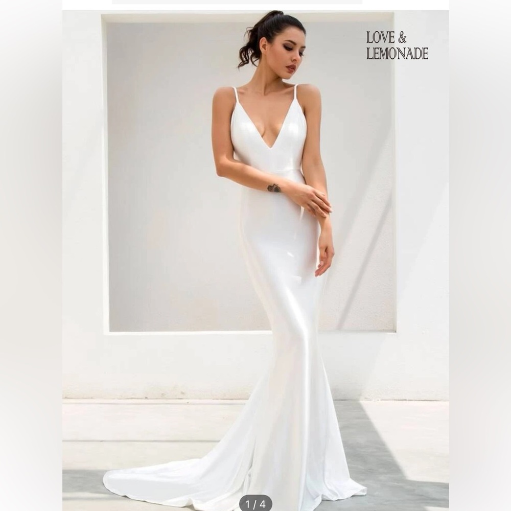 LOVE&LEMONADE Ruched Backless Floor Length Slip Dress size 8/10 L